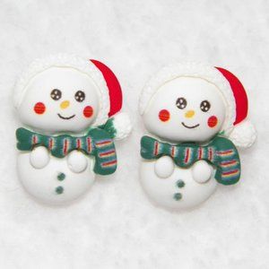 3D Snowman Stud Earrings 1" .925 Post